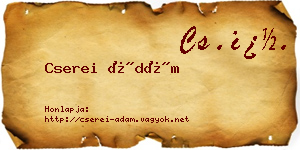 Cserei Ádám névjegykártya