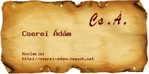 Cserei Ádám névjegykártya